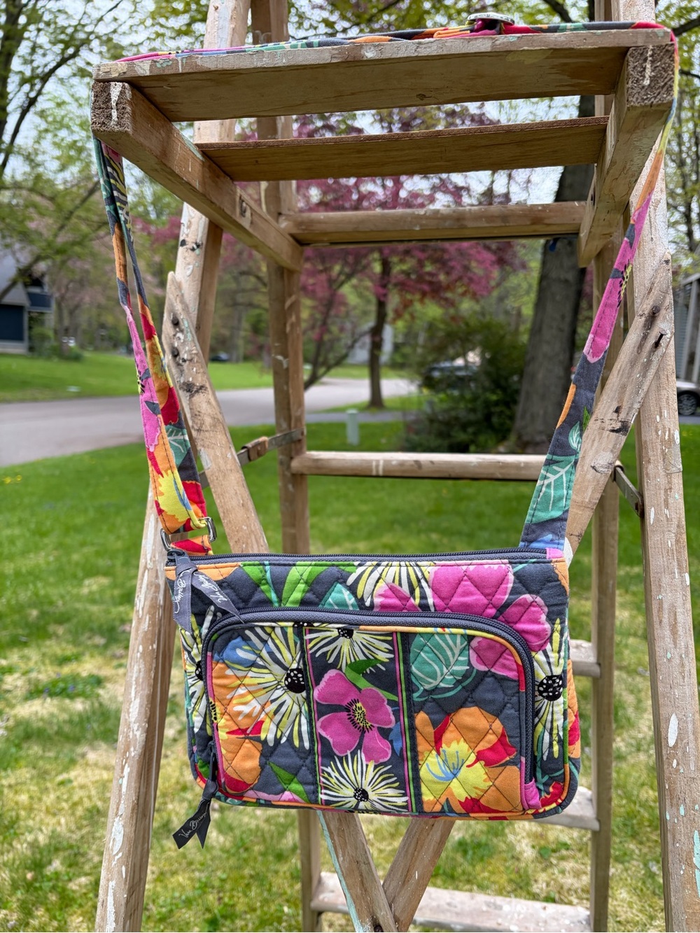 Vera Bradley Jazzy Blooms Little Hipster Crossbody Bag